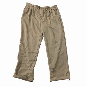 Zanella Dress Pants Mens 40 Tan Wool Pleated Trousers Khaki Cuffed Hem Italy